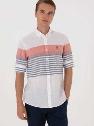 پیراهن مردانه قرمز یو اس پولو