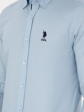 پیراهن مردانه آبی روشن یو اس پولو