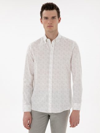 پیراهن مردانه خاکی روشن پیرکاردین