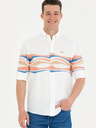 پیراهن مردانه آجری یو اس پولو