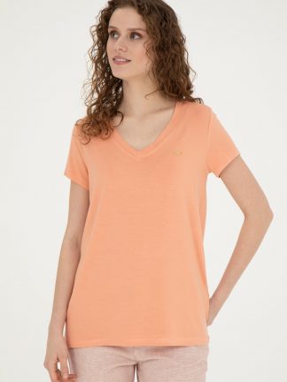 تیشرت زنانه سالمون یو اس پولو