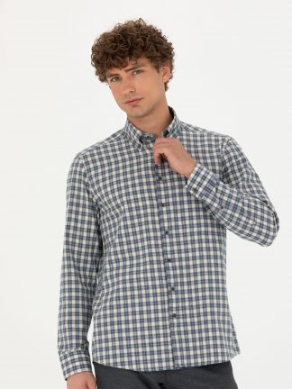 پیراهن مردانه سرمه ای پیرکاردین