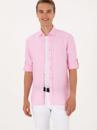 پیراهن مردانه صورتی روشن یو اس پولو