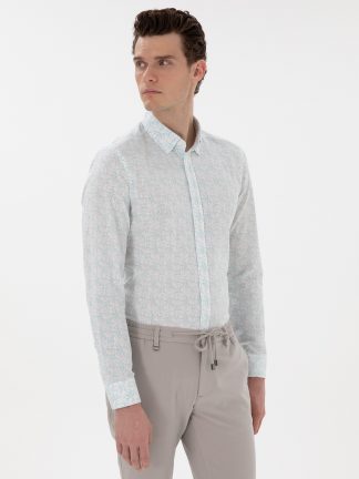 پیراهن مردانه نعنایی تیره پیرکاردین