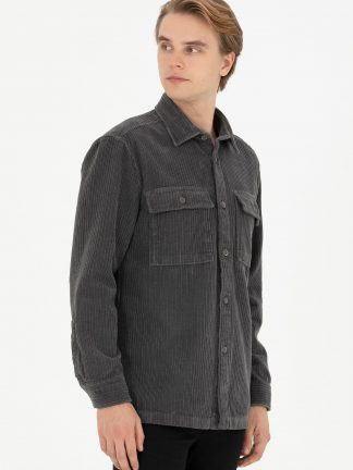 پیراهن مردانه خاکستری تیره یو اس پولو