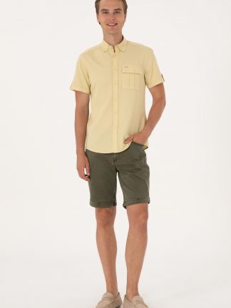 شلوارک مردانه خاکی روشن یو اس پولو