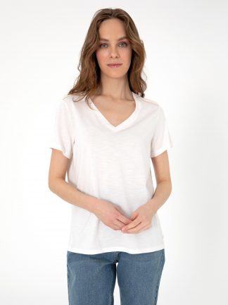 تیشرت زنانه کرم پیرکاردین