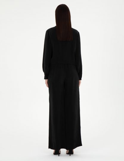 شلوار پارچه ای زنانه مشکی پیرکاردین