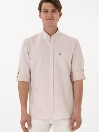 پیراهن مردانه شتری یو اس پولو