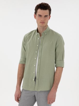 پیراهن مردانه سبز پیرکاردین