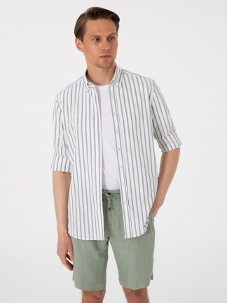 پیراهن مردانه خاکی روشن پیرکاردین