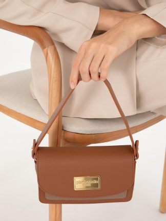 کیف دوشی زنانه شتری پیرکاردین