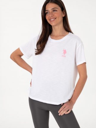 تیشرت زنانه سفید یو اس پولو