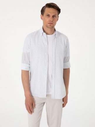 پیراهن مردانه سرمه ای پیرکاردین