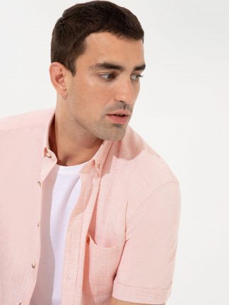 پیراهن آستین کوتاه مردانه نارنجی پیرکاردین