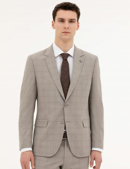 کت و شلوار مردانه قهوه ای روشن پیرکاردین