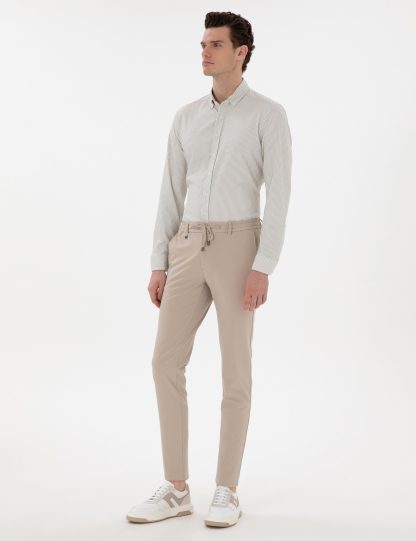 شلوار پارچه ای مردانه بژ پیرکاردین