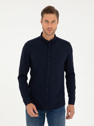 پیراهن مردانه سرمه ای پیرکاردین