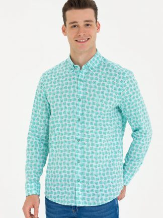 پیراهن مردانه نعنایی یو اس پولو