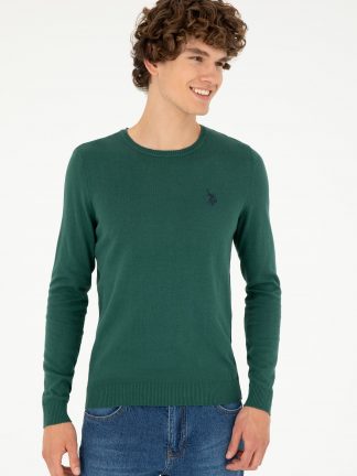 پلیور مردانه سبز تیره یو اس پولو