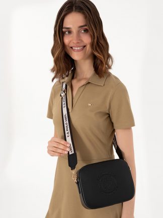 کیف دوشی زنانه مشکی یو اس پولو