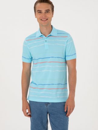 پولوشرت مردانه آبی فیروزه ای یو اس پولو