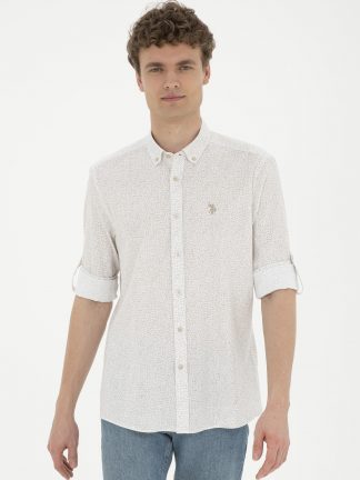 پیراهن مردانه خاکی روشن یو اس پولو