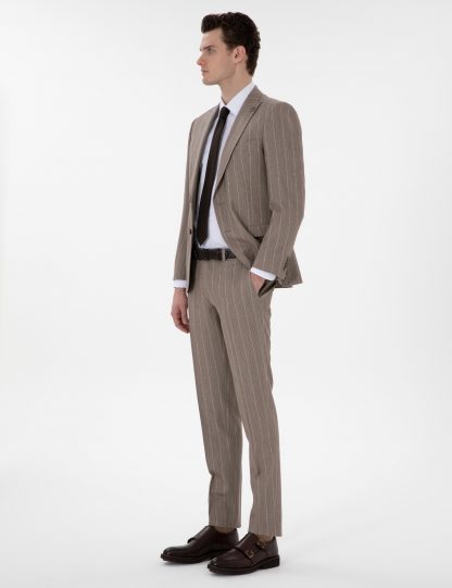 کت و شلوار مردانه قهوه ای روشن پیرکاردین