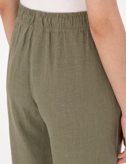 شلوار پارچه ای زنانه خاکی روشن پیرکاردین