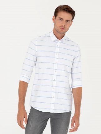 پیراهن مردانه آبی پیرکاردین