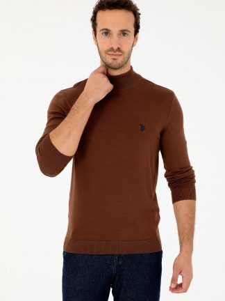 پلیور مردانه قهوه ای یو اس پولو
