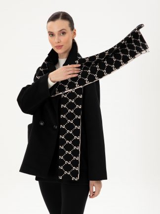 شال بافت زنانه مشکی پیرکاردین