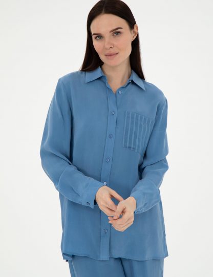شومیز زنانه نیلی پیرکاردین