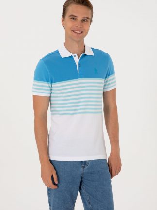 پولوشرت مردانه آبی فیروزه ای یو اس پولو