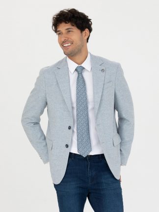 کت مردانه آبی روشن پیرکاردین