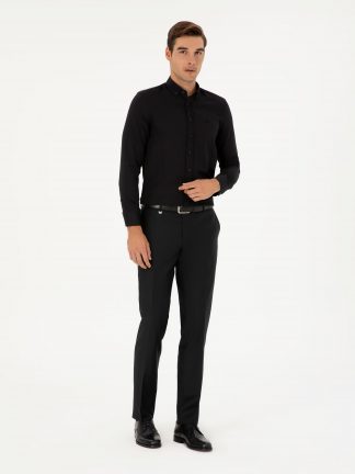 شلوار پارچه ای مردانه مشکی پیرکاردین