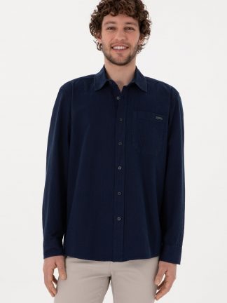 پیراهن مردانه آبی تیره یو اس پولو