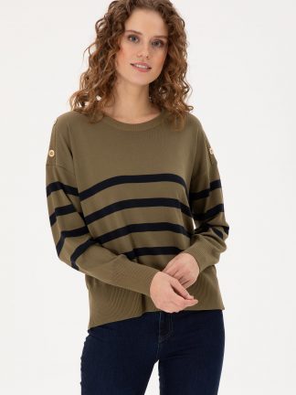 پلیور زنانه خاکی روشن یو اس پولو