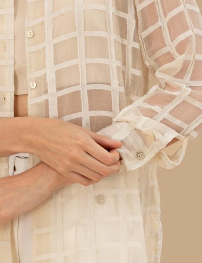 شومیز زنانه کرم پیرکاردین