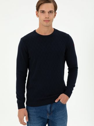 پلیور مردانه سرمه ای یو اس پولو