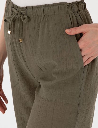شلوار پارچه ای زنانه خاکی روشن پیرکاردین