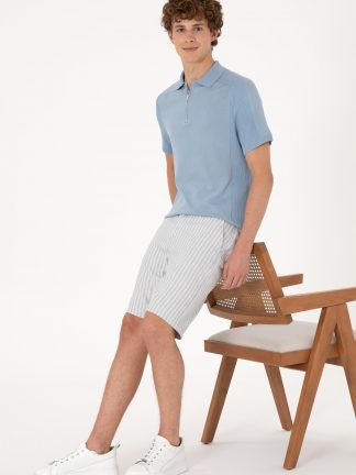 شلوارک مردانه خاکستری روشن یو اس پولو