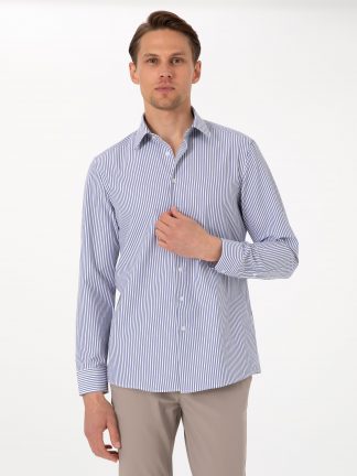 پیراهن مردانه آبی پیرکاردین