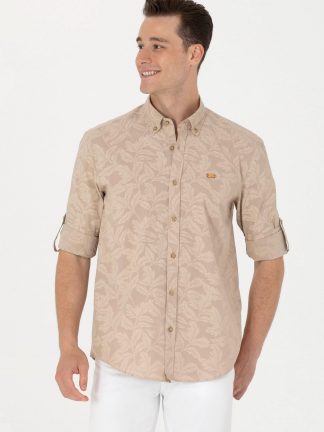 پیراهن مردانه شتری یو اس پولو