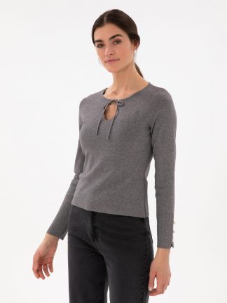 پلیور زنانه خاکی ملانژ پیرکاردین