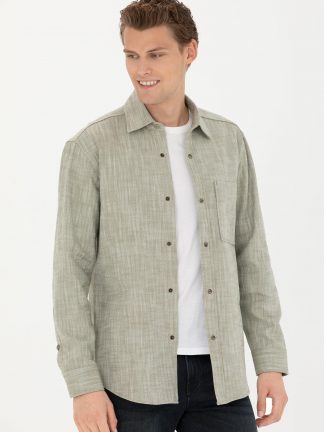 پیراهن مردانه خاکی روشن یو اس پولو