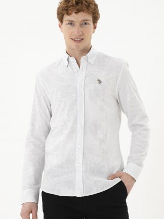 پیراهن مردانه سفید یو اس پولو