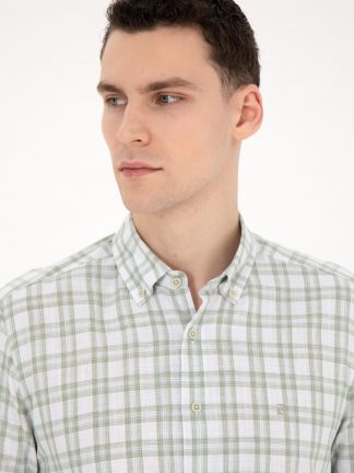 پیراهن مردانه سبز پیرکاردین