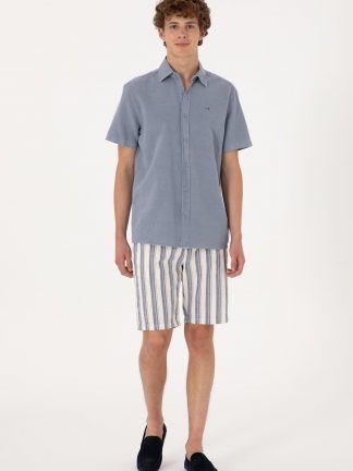 شلوارک مردانه آبی لاجوردی روشن یو اس پولو