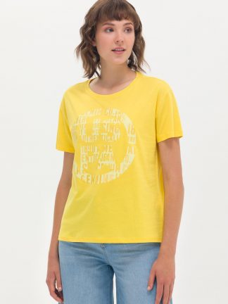 تیشرت زنانه زرد تیره یو اس پولو